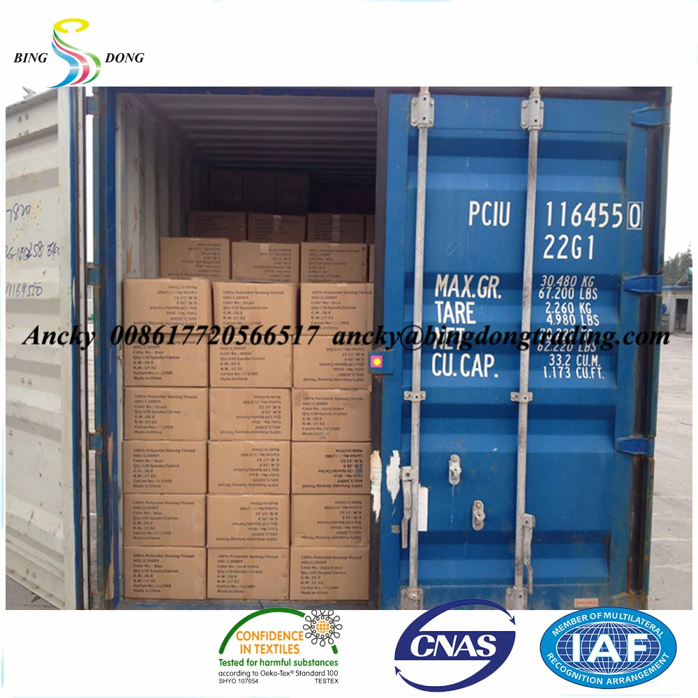 Factory Supply  Tfo 30/2 40/2 50/2 5000yds High Tenacity Dyed Colors Black White 100% Polyester Sewing Thread