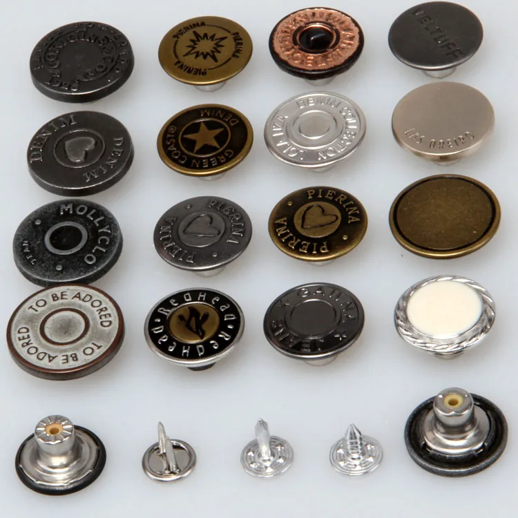 
custom fashion zamak vintage metal denim jeans buttons and rivets for jeans 