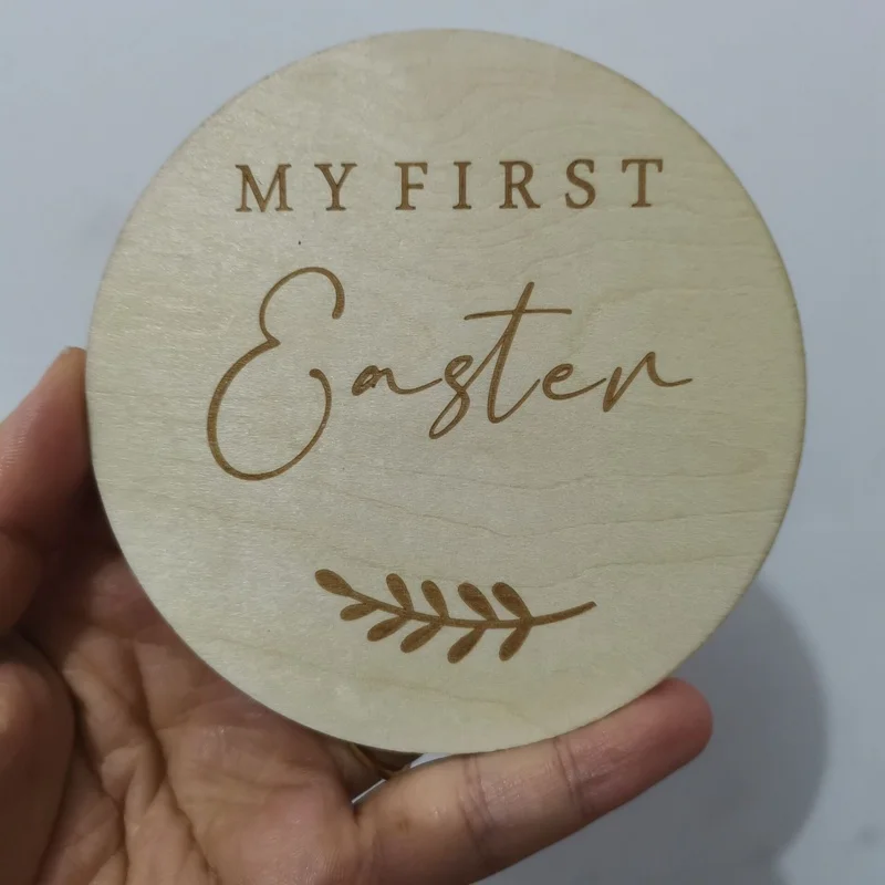 Social Media Prop My First Easter wooden Plaque disc Easter Gifts For Babies