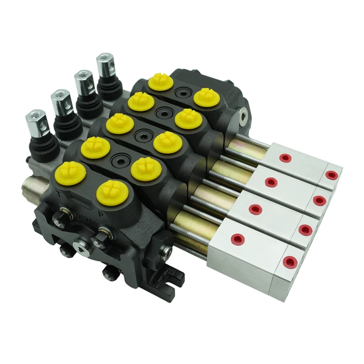 60L/Min 1-9 joystick DCV60 Hydraulic Monoblock Sectional Directional Pneumatic Control Valve
