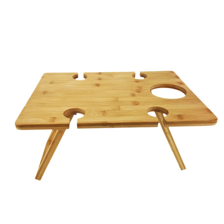 Bamboo Portable Folding Outdoor Table Wine Beer Champagne Mini Picnic Table