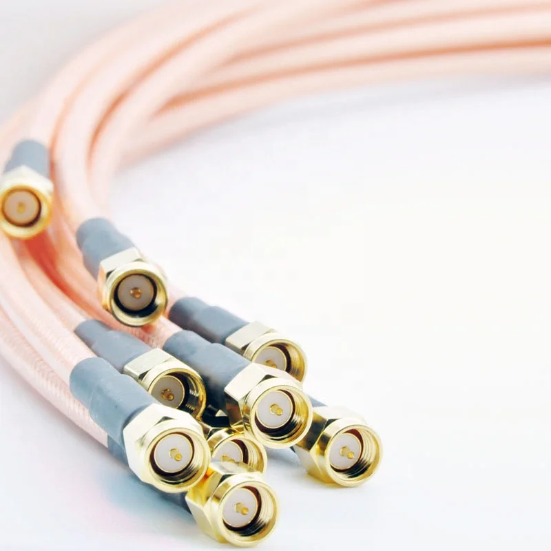 SMA connector Male Crimp RG142 Cable Assembly, SMA male RG142 assembly 6GHz