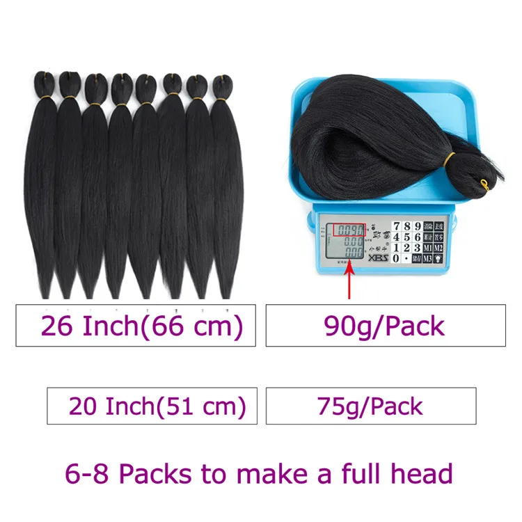 Hot Water Easy Braid Pre-stretched EZ Braiding Hair Yaki Jumbo Braids Synthetic Hair  Low Temperature Fiber