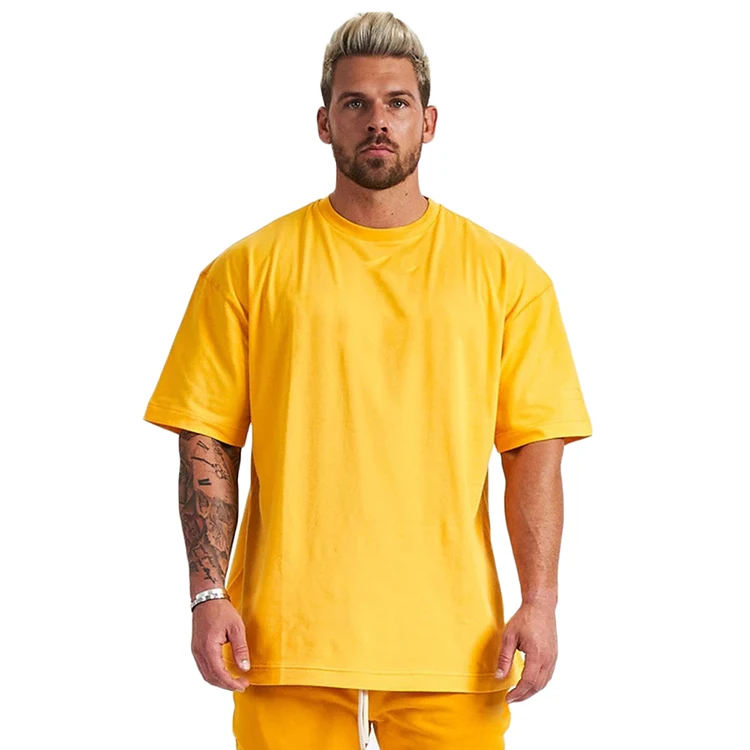 OEM Top custom plain boxy mens t shirt oversized casual drop shoulder 210gsm 100% cotton print blank  t-shirt oversizet shirt