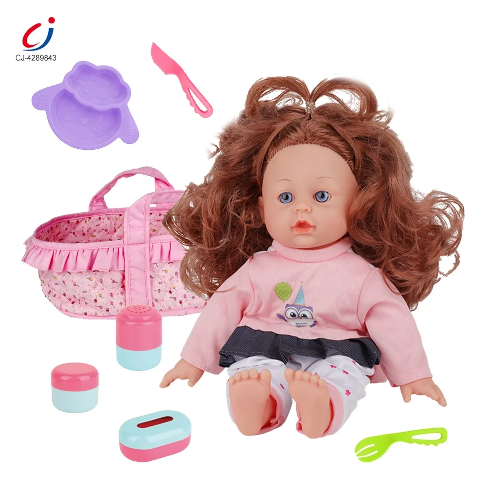 Chengji 12 inch vinyl doll simulated infant care toy set kids pretend play cute baby doll for girl soft toy