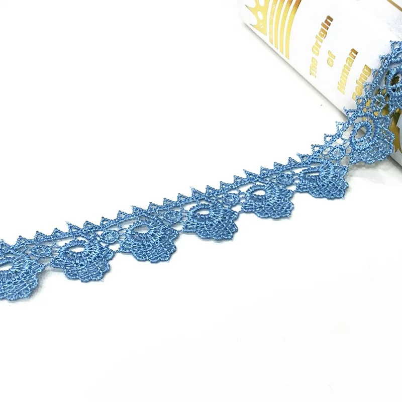 Solid Color Border Guipure Rope Lace Trim Polyester Embroidery Lace For Garment Cross Thread Design