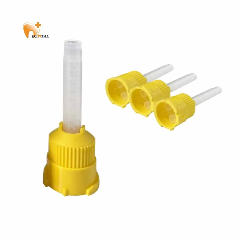 Disposable mixing tips Silicon material dental intra oral impression mixing tips yellow