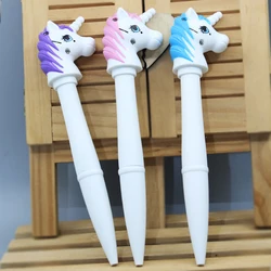 Creativity ball point pen light led novelty cartoon japanese korean stationary cute pen gel unicorn pen