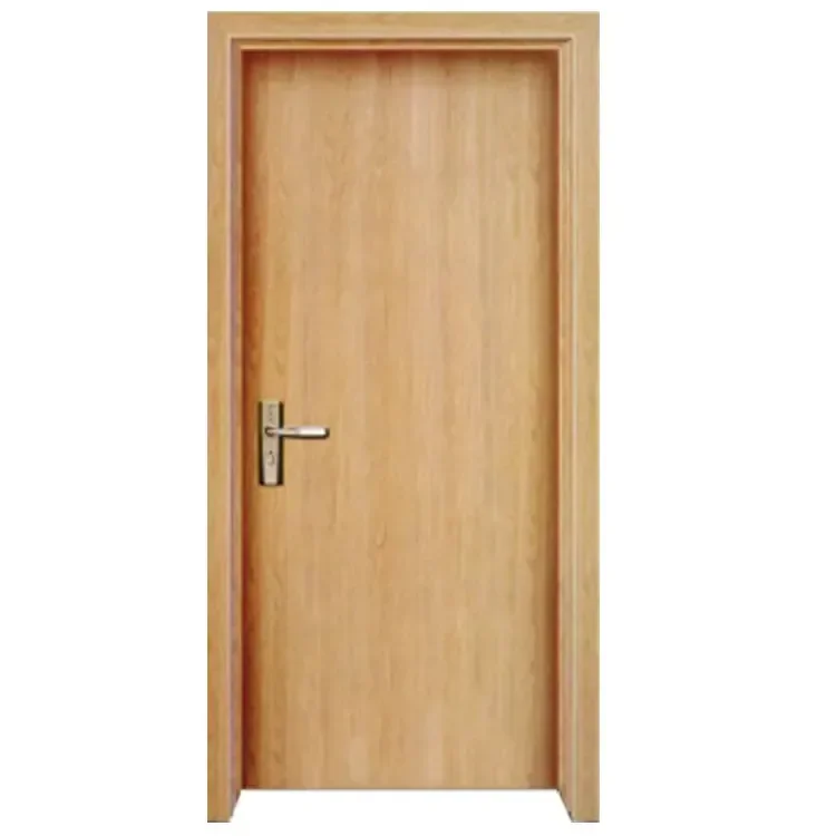 Best Selling House Room Interior MDF Door Flush Series Wood Veneer Wooden Door for Apartment