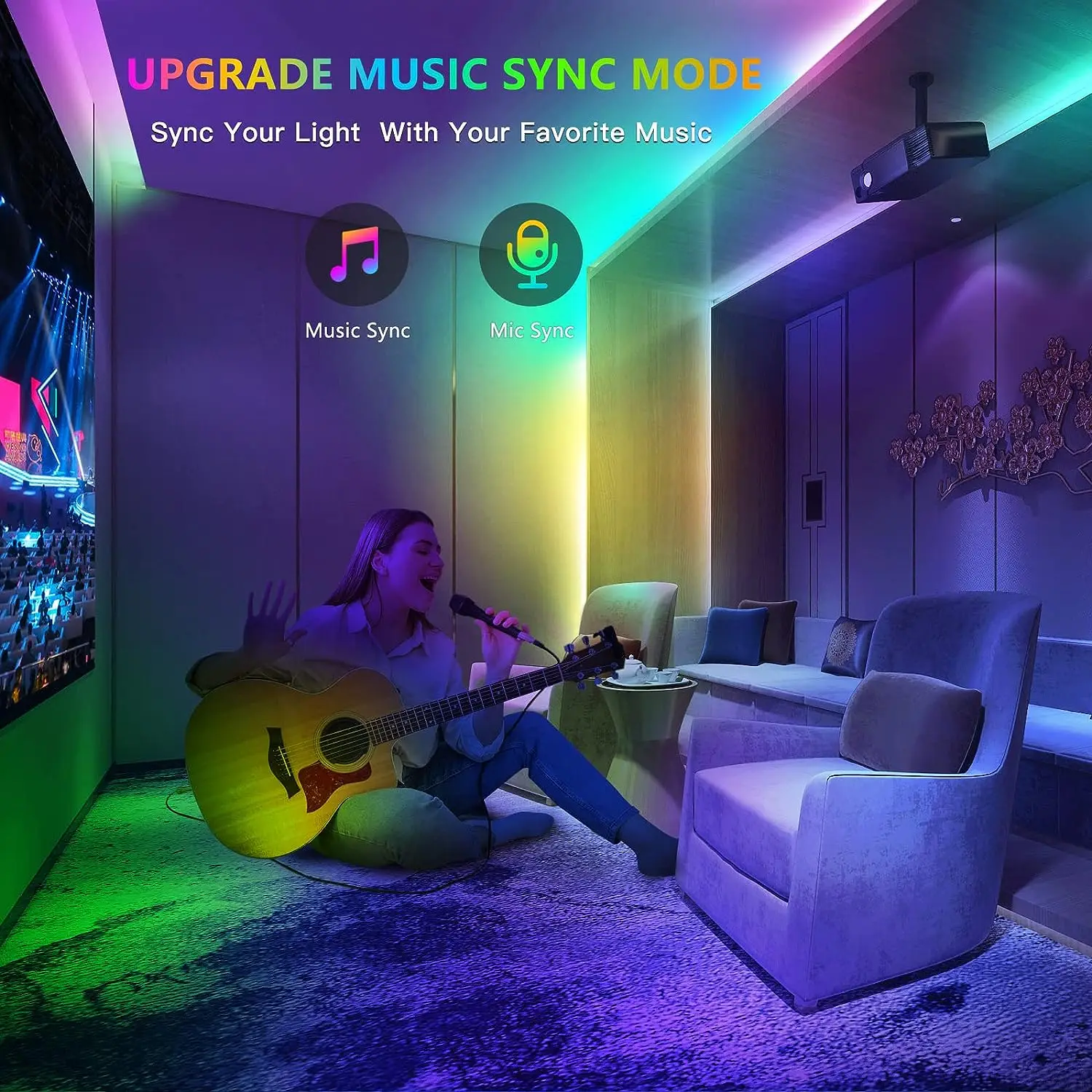 Home Brighter 5M 10M 15M 16 Million Colors Alexa App Controlled Music Lamp Smart WiFi 5050 RGB LED Strip Lights