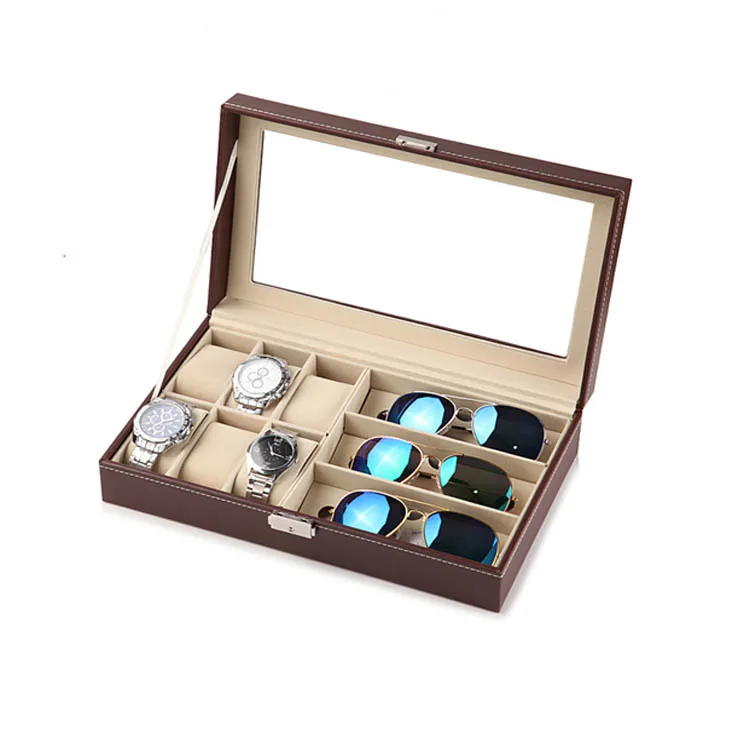 Custom PU Leather Watch Jewelry Organizer Case Storage Box