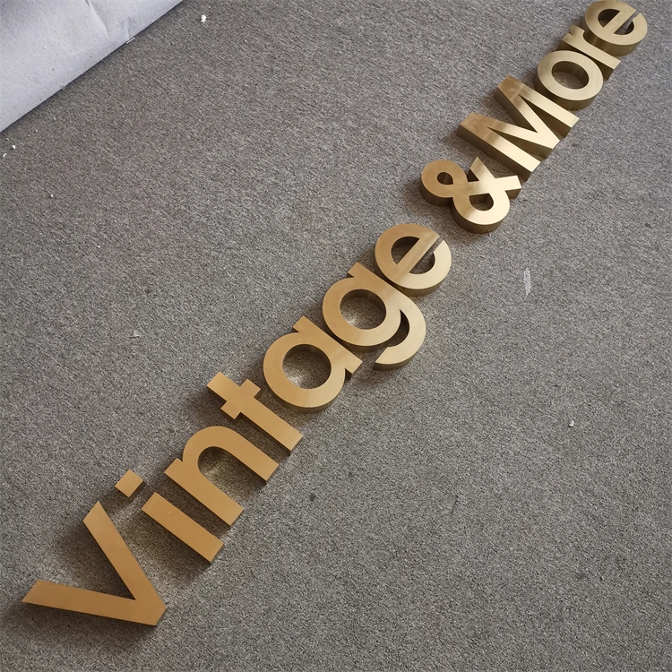 Custom 3D Metal Letter Signs Stainless Steel Metal Wall Sign 3D Letters Alphabet Shop Outdoor Letter Signage