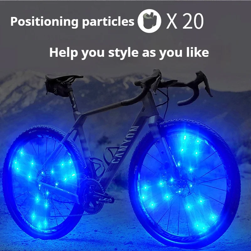 High Light Bike Wheel Lamps colorful waterproof Cycling Decoration Tire Strip Light LED with String Light