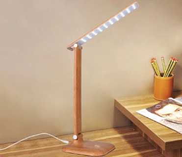 Dimmable ABS + PP Cheap Desk Lamp Cover Pattern Wood Grain Table Light