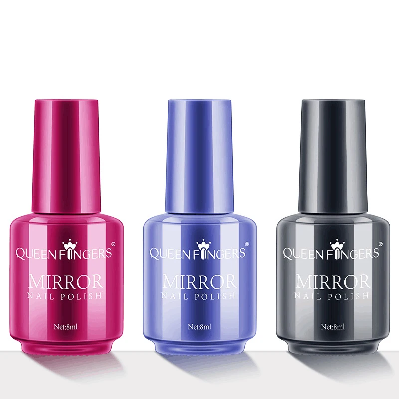 Mirror nail polish 8ml 12 colors optional quick-drying long-lasting color non-peelable nail polish