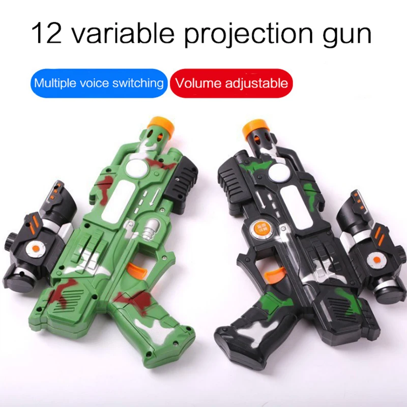 Customizable Plastic Gun Toys Sound Light Vibration Gun Electric Weapons Toy Pistol Projection Gun Toy for Kids
