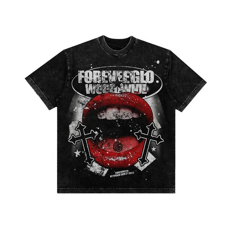 Custom Print Logo Graphics Tee High Quality Oversized Heavyweight Vintage Acid Wash Sleeveless O-Neck T-Shirts For Men