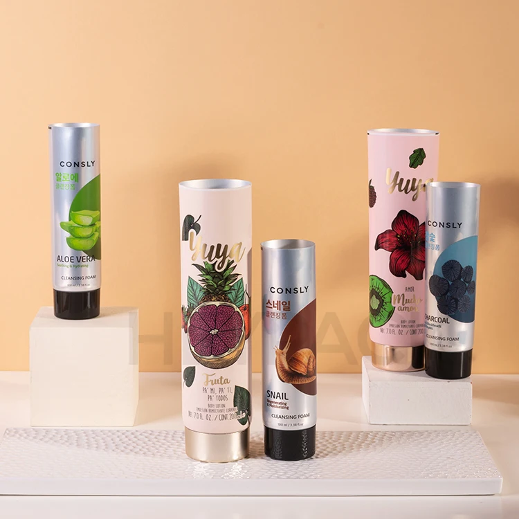 manufacture customized empty  tube packaging ABL aluminum plastic tube for facial cleanser  packaging