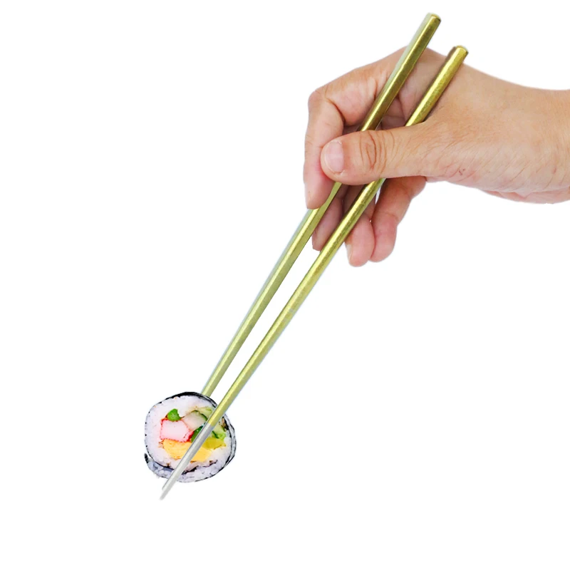 TITO Pure titanium stainless never rust hollow chopsticks ice flower colorful outdoor household 6mm square chinese chopsticks