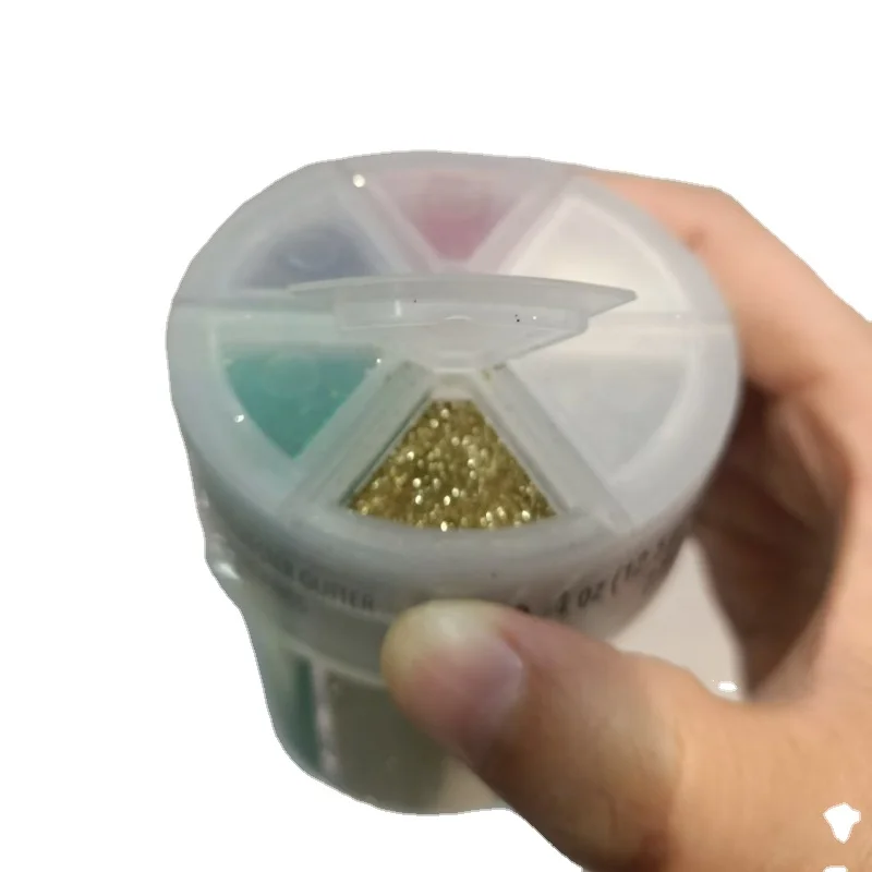 6 Colors Suit Bottle Packing Extra Fine Glitter Powder for Craft Epoxy Resin Tumbler Nail Decorations