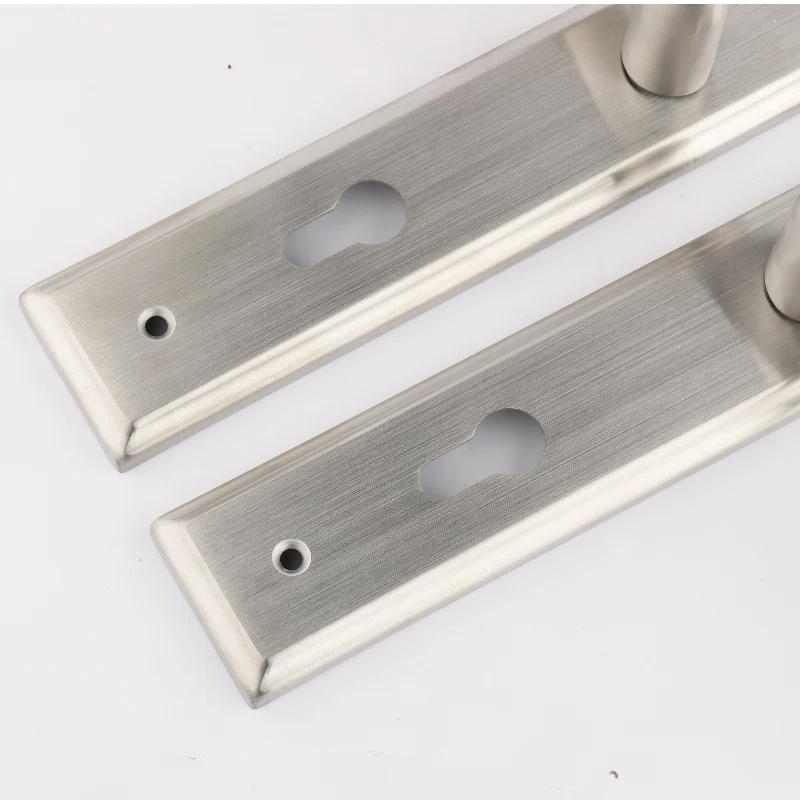 Modern Long Plate Door Handles Lock,  Stainless Steel Heavy Duty  Entry Handleset Mortise Door Lock