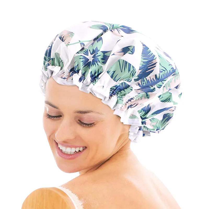 Оптовая продажа водонепроницаемые шапочки для ванной Пластиковые Многоразовые душа резинка волос спа-салона чулки женщин