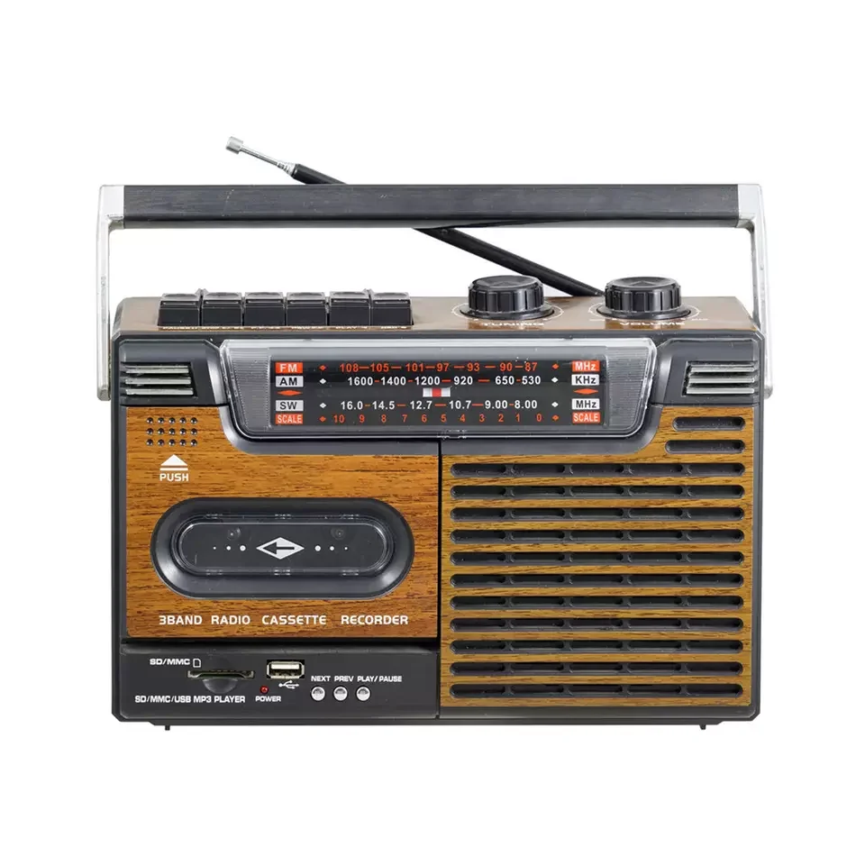 Antique Long Range Old Vintage Am Fm Usb Tf BT Cassette Record Portable Radio