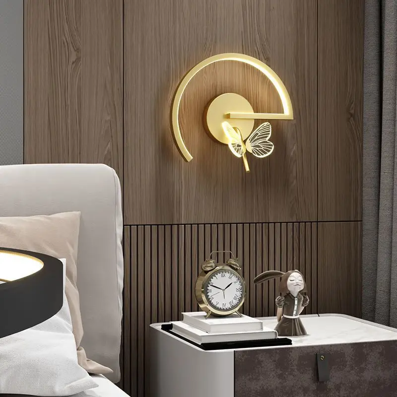 Butterfly Wall Lamp Bedroom Bedside Modern Minimalist Living Room Background Creative Aisle Corridor TV Indoor