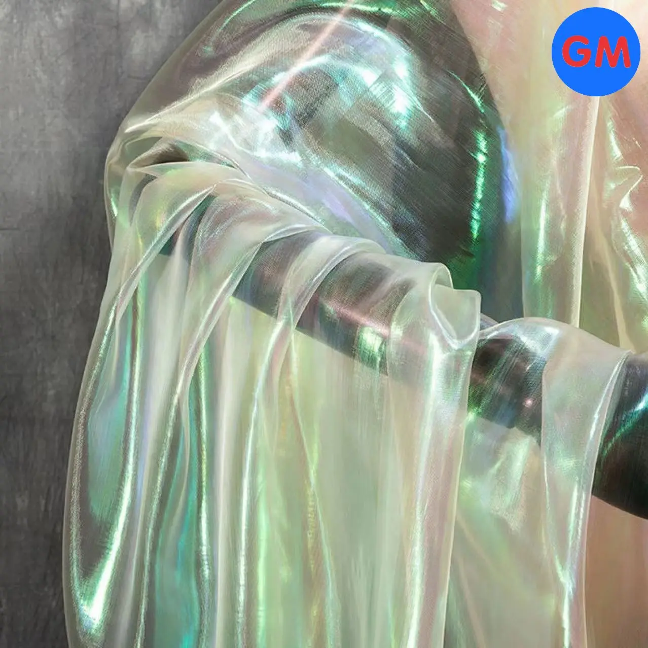 Guangmang Cloth silk Organza satin 100%polyester Magic Rainbow Laser Gradient Organza Fabric