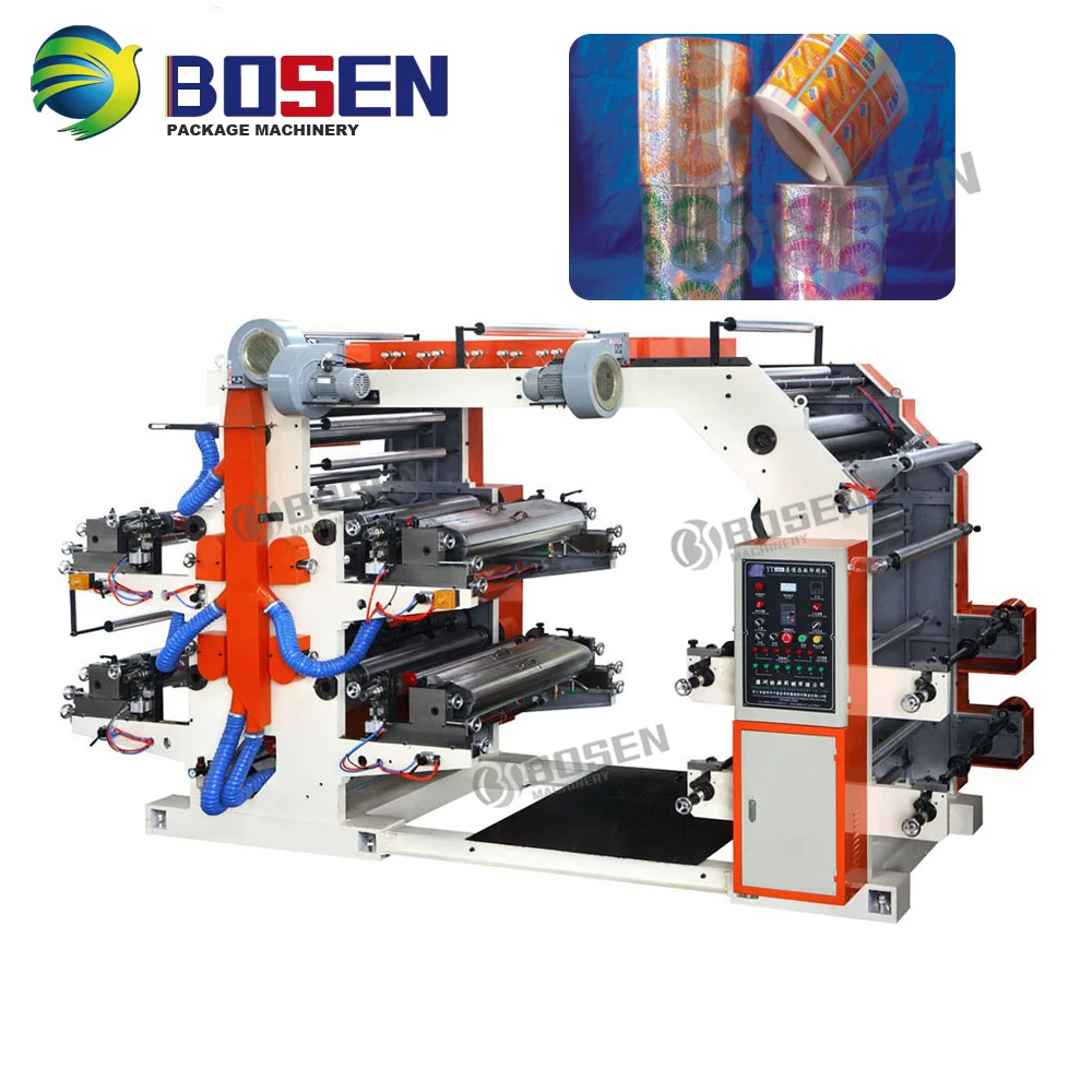 High Quality 5-100m/min Four Color Flexographic Printing Machine