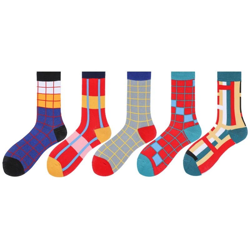 
 Пользовательские сублимационные мужские носки с картонным принтом, забавные Веселые корейские носки  