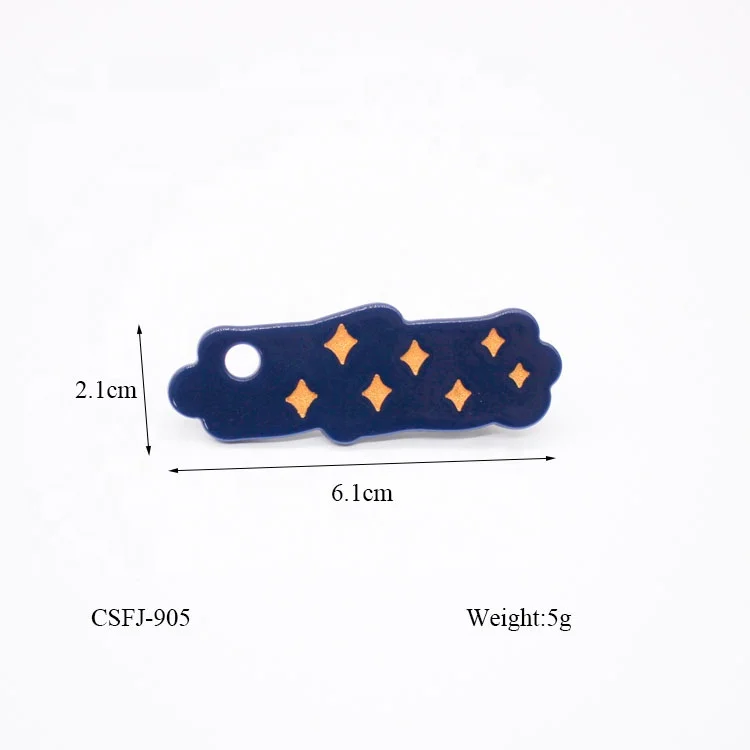 Blue color acrylic hair clips for women accessories fancy starry sky new star hair clip