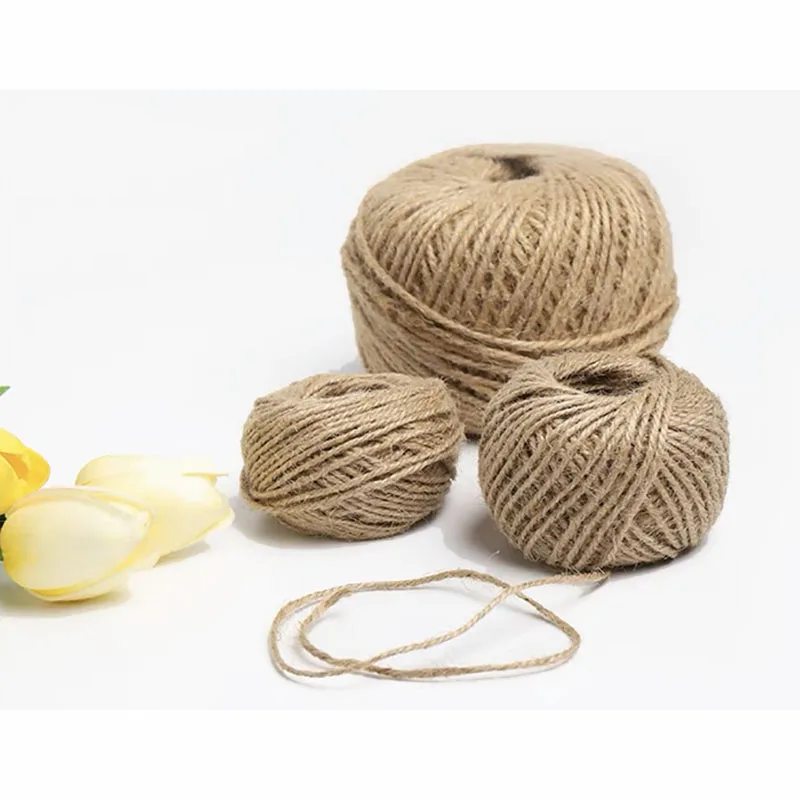 Jute Rope Natural Color Burlap Jute Twine String Ribbon Handmade DIY Bouquet Decoration Jute Rope