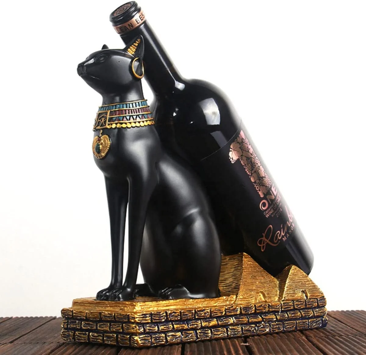 High Quality Egyptian Bottle Countertop Wine Holder for Table Modern Anubis Wine Bottle Storage Rack Perfect Wine Holder