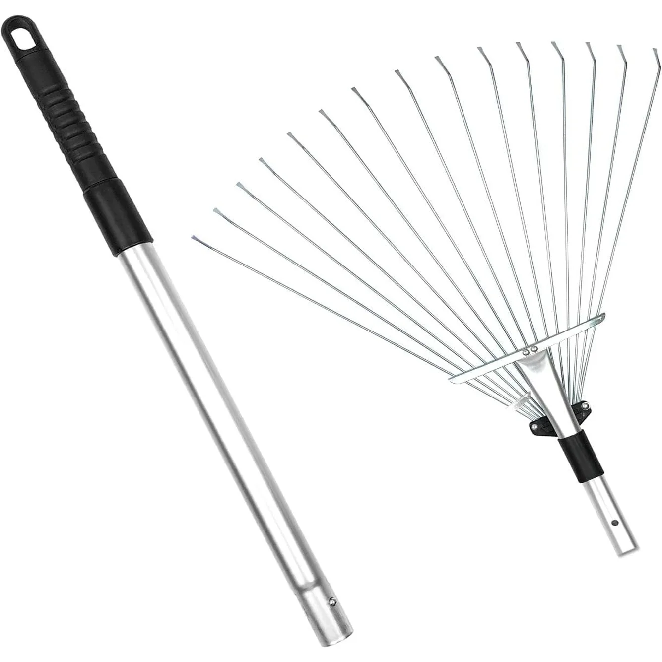 Wire ,grass ,eaf rake telescopic pole dead leaf and lawn rake Popular 15-tooth double-extension grass Wire rake