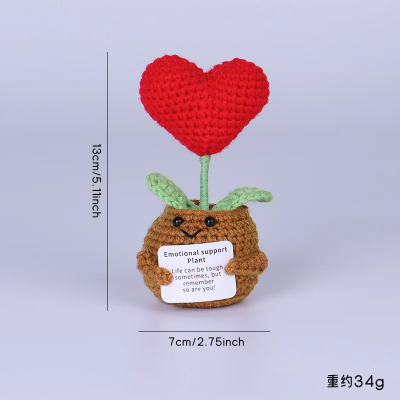 Factory Wholesale Crochet Flower Pot Handmade Knitting Crochet Sunflower Cactus Tulip Pot Crochet Flower Pot With Positive Card