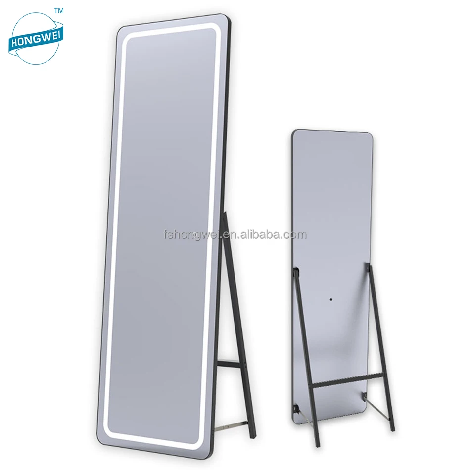 
Factory Price Standing Makeup Full Length Mirror With Led Light Smart Touch Furniture Mirror Rectangle Beauty Hair Salon Mirror 
