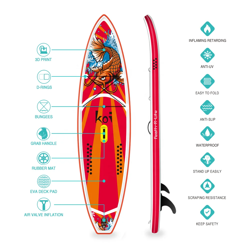 
FUNWATER Drop Shipping sup inflatable stand up paddle board surfboard long sup surfboard paddle 