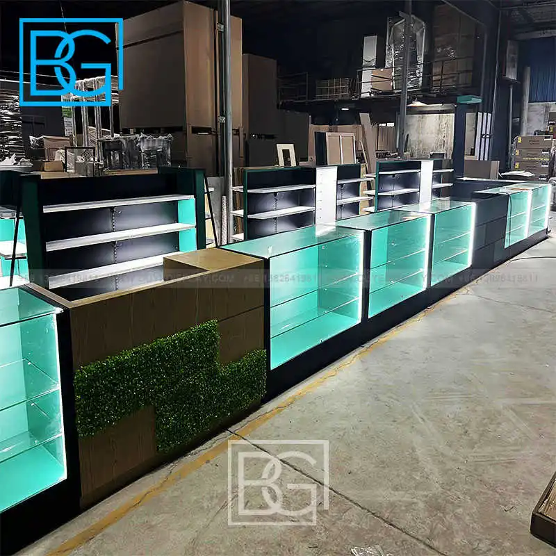 Manufacturer Phone Accessories Shop Design Display Showcase Shop Counter Store Display With Cigar And Piped Store