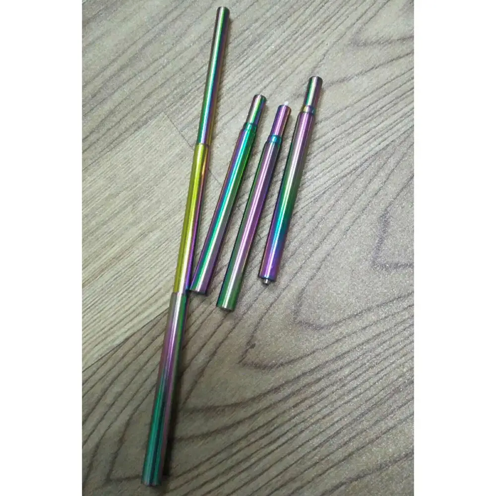 Custom logo Stainless Steel Telescopic Drinking Straw Portable straw For Reusable Collapsible Metal Drinking Straw With Brush