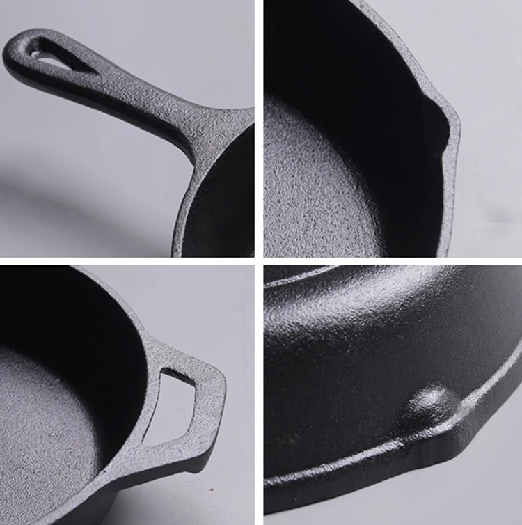 Factory New Arrival Kitchen Accessories Non-coating Cast Iron Frying Pan 10 Inch 12 Inch Cooking Pot