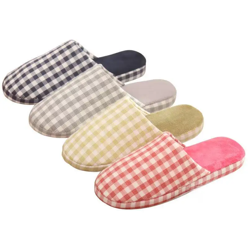 
Winter cotton slippers indoor men and women couples wooden floor soft - soled slippers non - slip thermal home cotton slippers 
