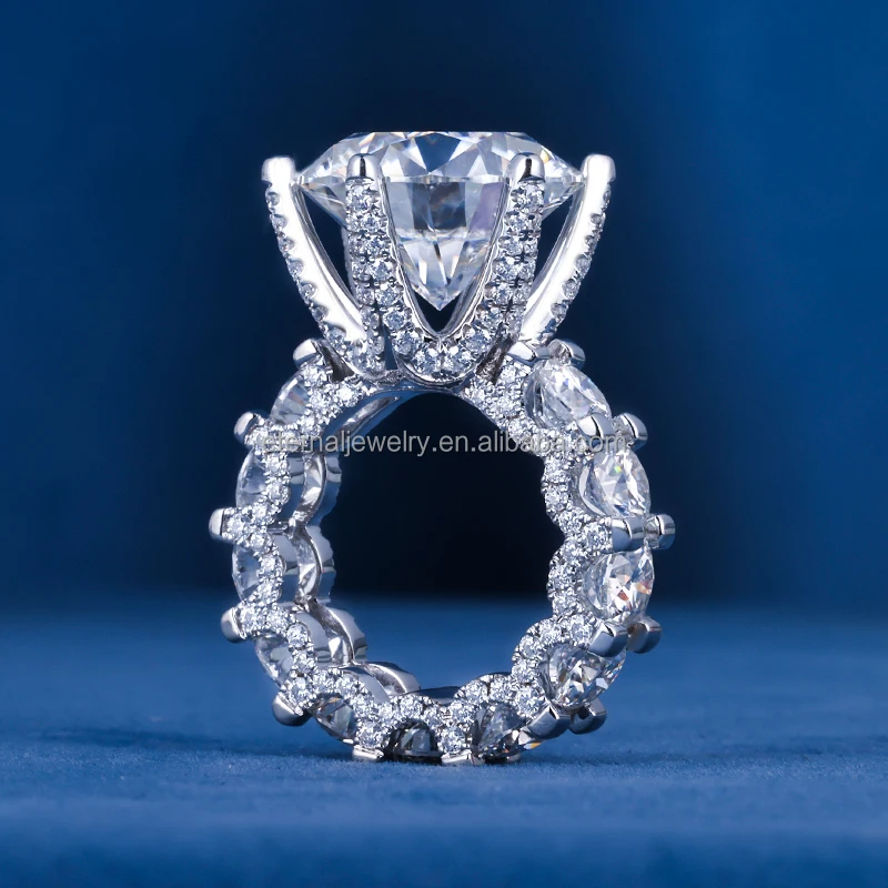 На заказ Настоящее Серебро S925 9k 10k 14k 18k сплошное золото D VVS Муассанит лабораторное обручальное