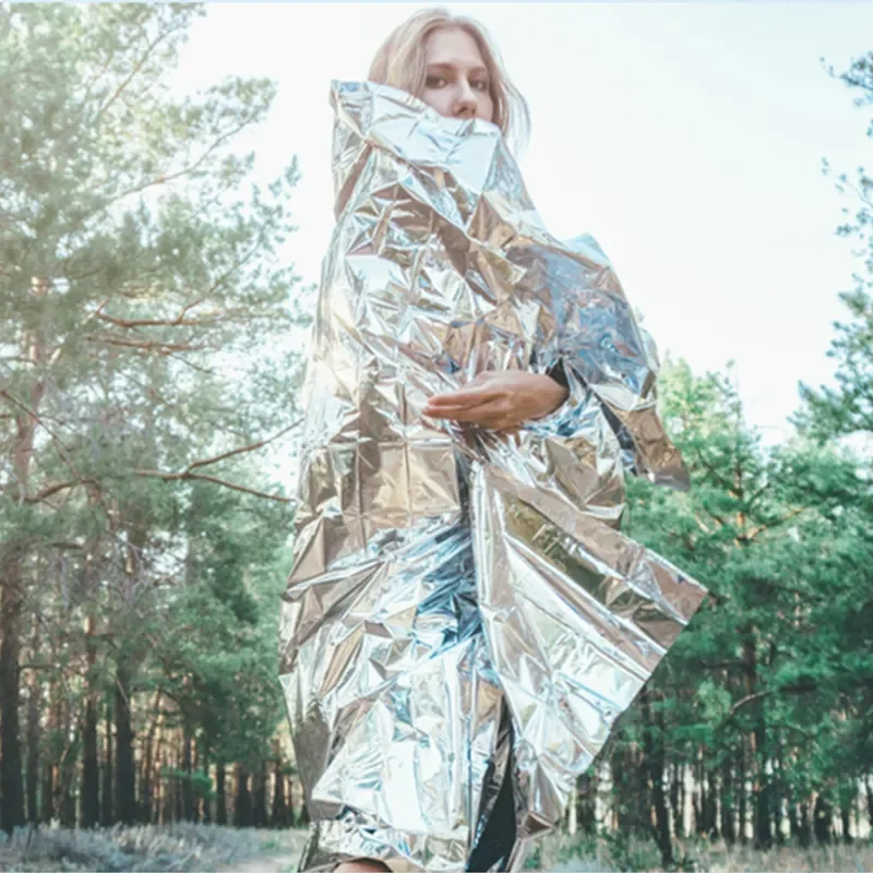 Weight Loss Body Heat Far Infrared Therapy Survival Sauna Blanket Mylar Thermal Foil Emergency Blanket Rescue Blanket