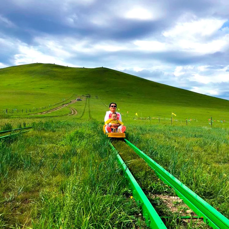 New Trend Amusement Park Tourist Attraction Park Attracts Customers Grassland Artificial Ski Track Grass Skating