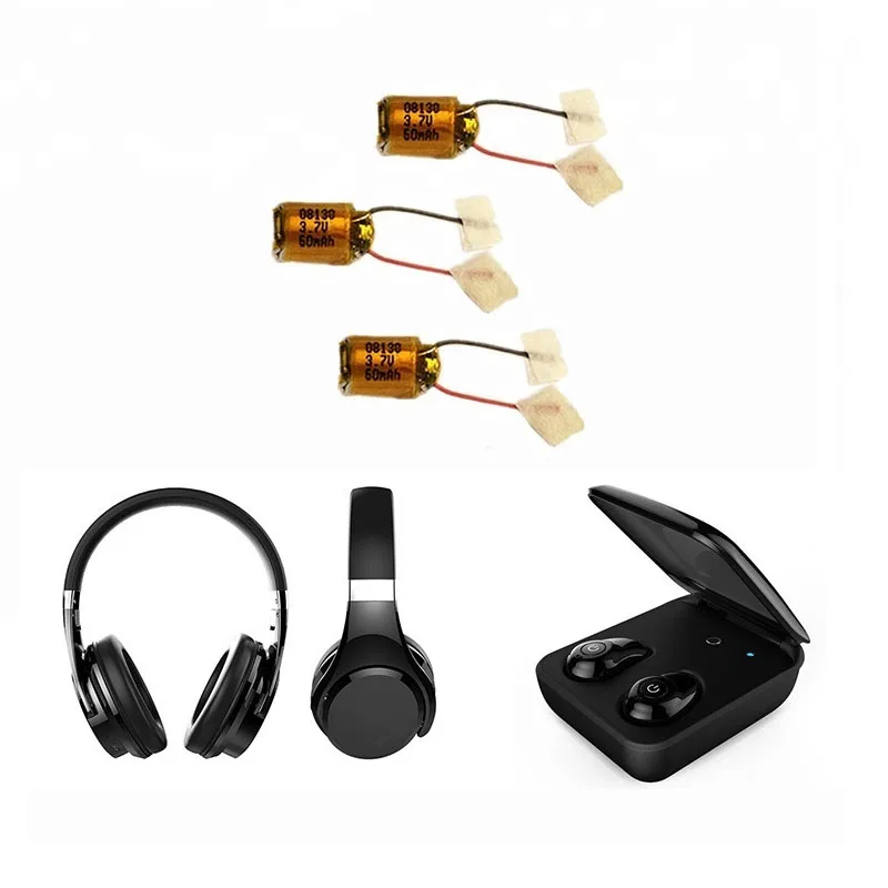 3.7V smallest lipo battery 08130 60mah cylinder lithium polymer battery with factory price