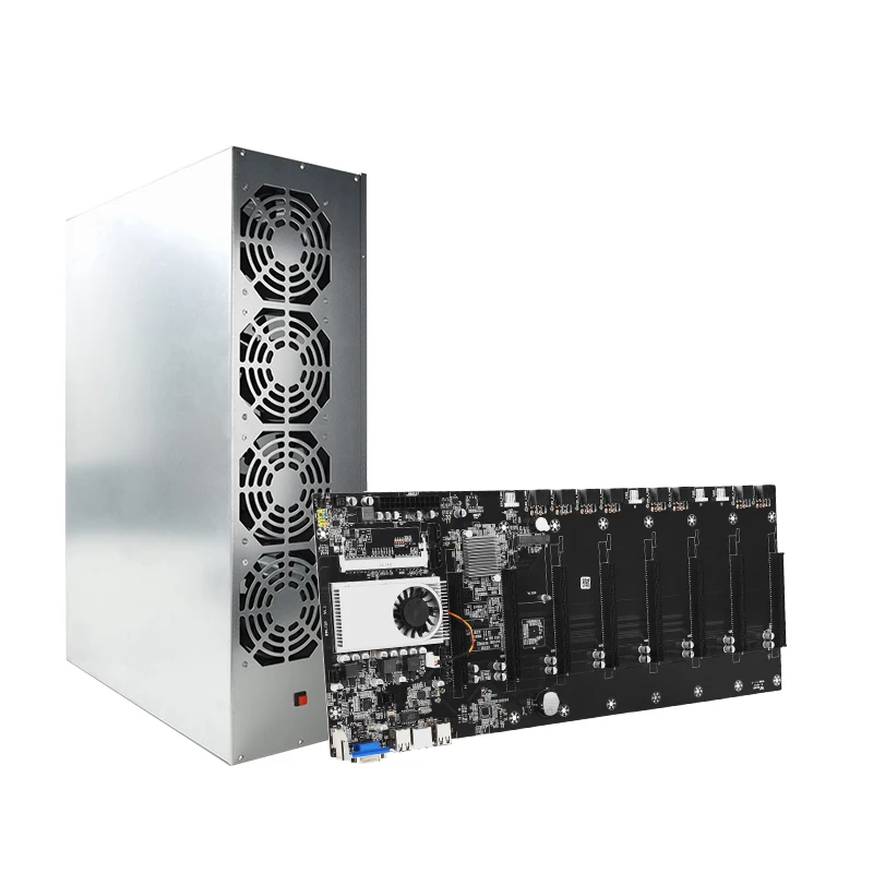 BTC-T37/BTC-S37/BTC-D37 шасси случай Combo 8 GPU Rig материнская плата с 4 вентилятора ЦПУ PCIE 16X порта USB2.0/DDR3