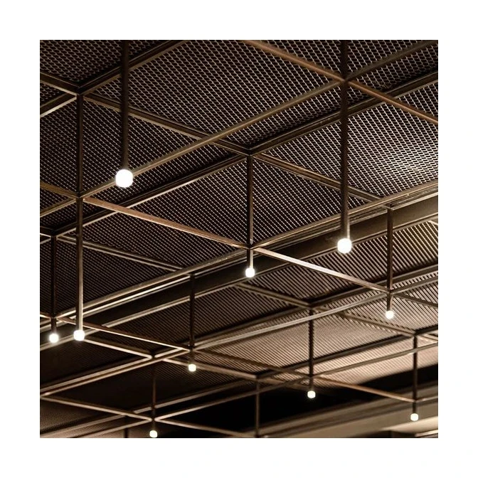 expanded metal mesh pvdf coating aluminum suspended ceiling expanded metal mesh
