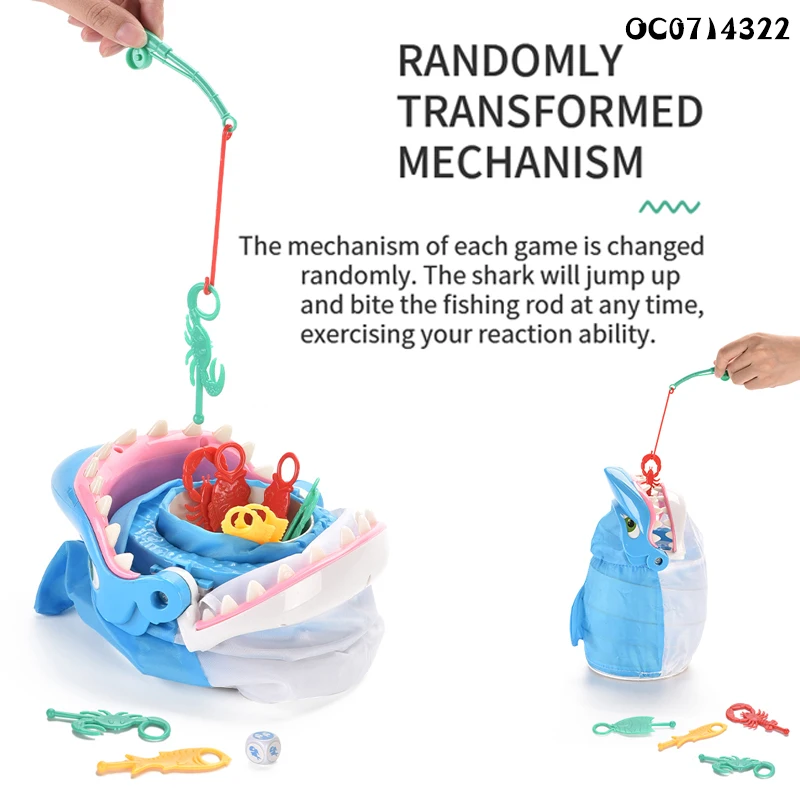 Kids interesting fortune bite shark fishing board game toy set for family