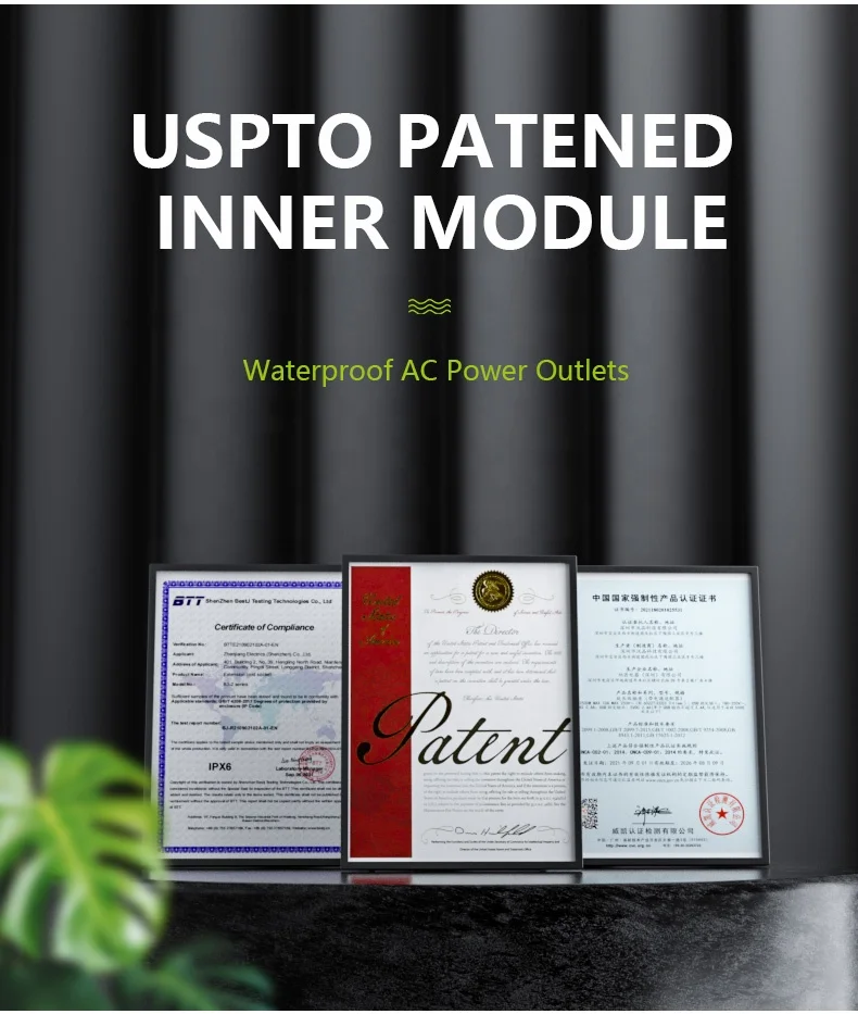 3AC power socket Overload protection Outdoor power strip weatherproof with switch wall mounted sockets for deck yard lights